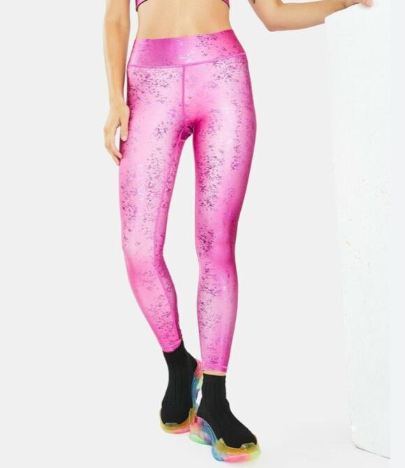 Terez Pants - TEREZ Pink Balayage Leggings Stretch Elastic Waist Performance Size X-Small XS